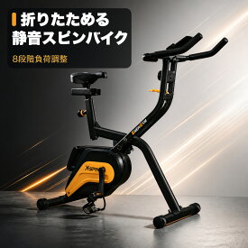 X-SPIN 折りたたみ式スピンバイク 静音 マグネット負荷 8段階 室内用 フィットネスバイク