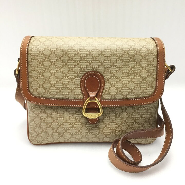 楽天市場】【中古】CELINE セリーヌ マカダム柄 ショルダーバッグ M08  