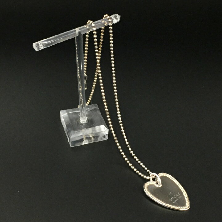 楽天市場】【中古】GUCCI グッチ ロゴ ハートプレート ネックレス 