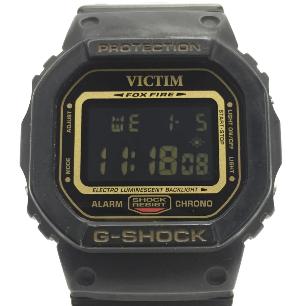 ☆☆ 中古 CASIO カシオ G-SHOCK VICTIMコラボ 5周年記念モデル 新しい到着 腕時計 クォーツ 最大99％オフ！ DW-5600VT ブラック メンズ Cランク