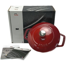 ☆☆【中古】STAUB ストウブ ホーロー 鍋 18cm チェリー Wa-NABE 40501-007 チェリー Aランク