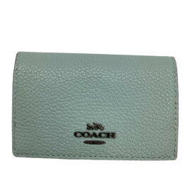 ♪♪【中古】COACH コーチ レディース コンパクト財布 折り財布 ミント Bランク