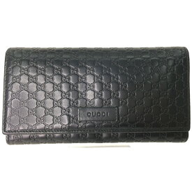 ▼▼【中古】GUCCI グッチ メンズ長財布 マイクログッチシマGG 449396 ブラック Bランク