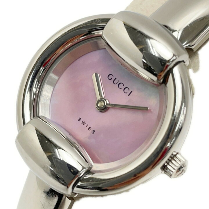 楽天市場】【中古】GUCCI グッチ バングルウォッチ ピンクシェル 1400L  