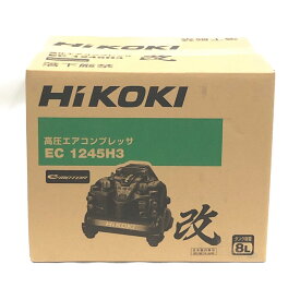 ▼▼【中古】HiKOKI ハイコーキ 高圧エアコンプレッサー タンク容量8L EC1245H3(CTN) ブラック Nランク