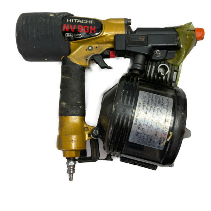 HITACHI 日立 90mm 高圧ロール釘打機 NV90H エア工具 ケース有 中古