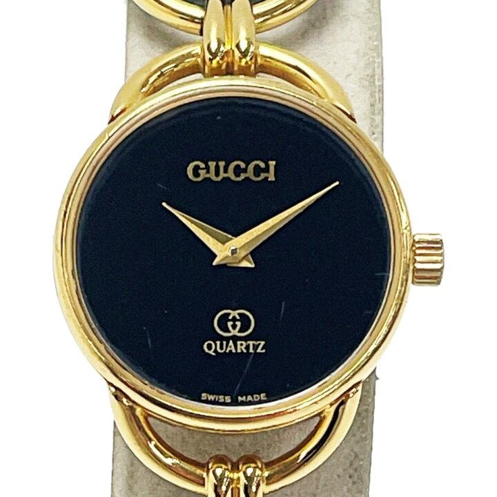 楽天市場】【中古】GUCCI グッチ クォーツ 6000L ゴールド×ブラック