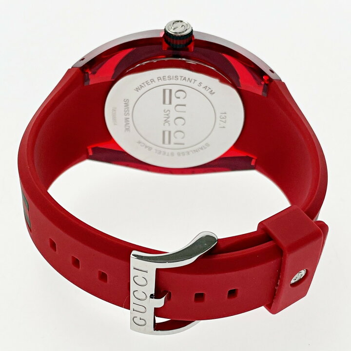 楽天市場】【中古】GUCCI グッチ シンク 137.1 レッド クォーツ 腕時計  