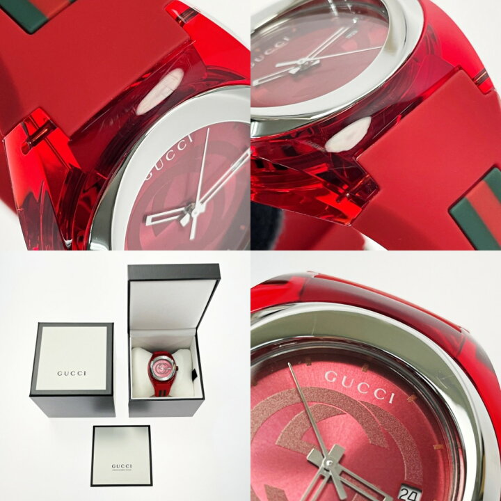 楽天市場】【中古】GUCCI グッチ シンク 137.1 レッド クォーツ 腕時計  