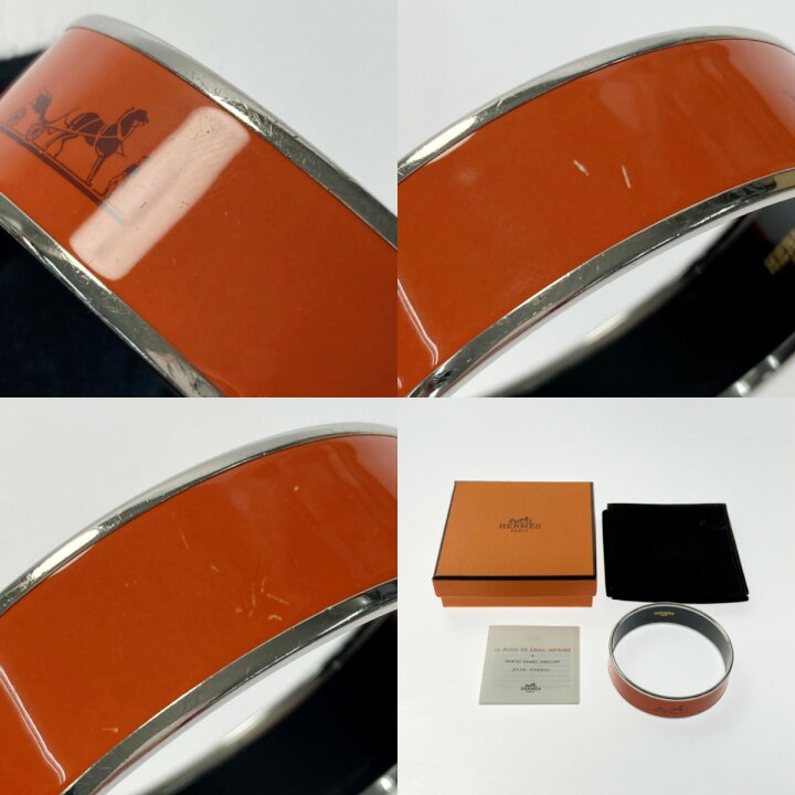 楽天市場】【中古】HERMES エルメス エマイユGM バングル オレンジ 