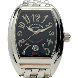 ☆☆【中古】FRANCK MULLER フランク ミュラー コンキスタドール キング 8002SC ブラック 自動巻き メンズ 腕時計 箱有 Aランク