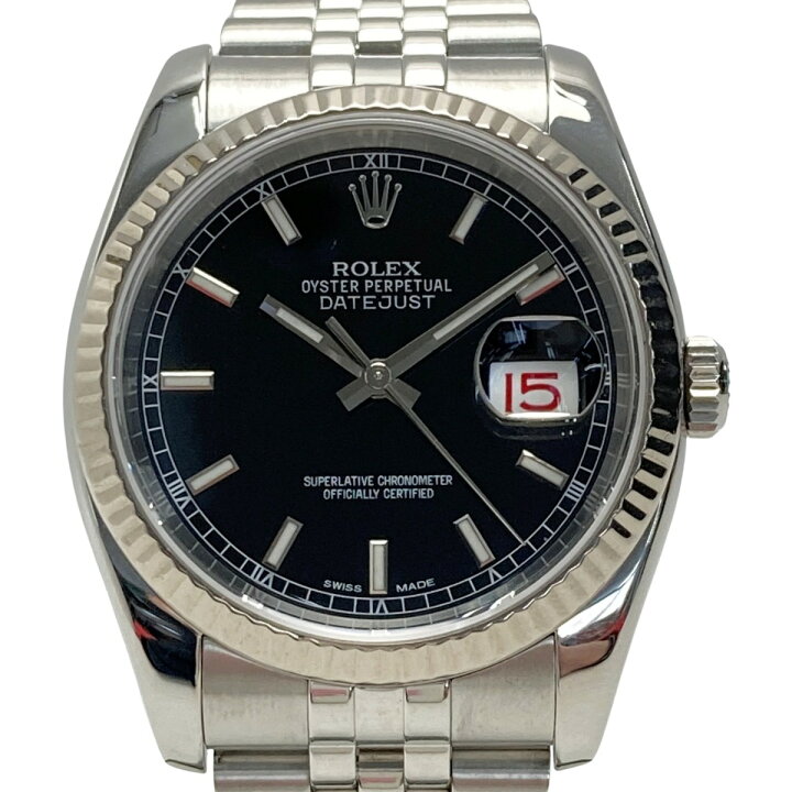 ROLEX ロレックス デイトジャスト D番 116234 ブラック SS×WG 自動巻き  