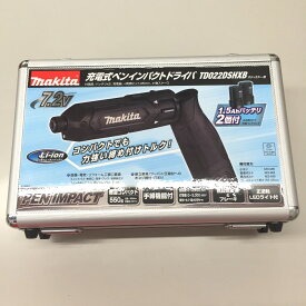 △△【中古】MAKITA マキタ 7.2V 充電式ペンインパクトドライバ (バッテリ2個・充電器・ケース付） TD022DSHXB ブラック Sランク