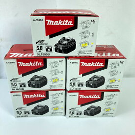 ＊＊【中古】MAKITA マキタ 18V/5.0Ah BL1850B リチウムイオンバッテリ5個セット PSEマーク有 BL1850B ブラック Sランク