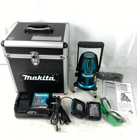 ＊＊【中古】MAKITA マキタ 10.8V 充電式屋内・屋外グリーンレーザー墨出し器 バッテリ1個・充電器・ケース付 SK312GD ブルー Aランク