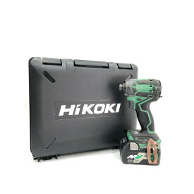 ▼▼【中古】HiKOKI ハイコーキ 電動工具 36V コードレス インパクトドライバ 充電器・充電池1個・ケース付 WH36DC グリーン Cランク