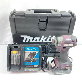 ＊＊【中古】MAKITA マキタ 18V 充電式インパクトドライバ (バッテリ1個・充電器・ケース付） TD173D パープル Cランク