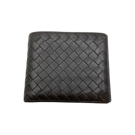 ◎◎【中古】BOTTEGA VENETA ボッテガヴェネタ 2つ折り財布 イントレチャート 財布 メンズ ブラウン Bランク