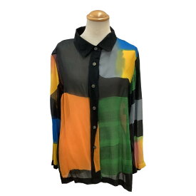 ♪♪【中古】ISSEY MIYAKE イッセイミヤケ シルク シャツ SIZE M IM63-FJ101 マルチカラー Bランク