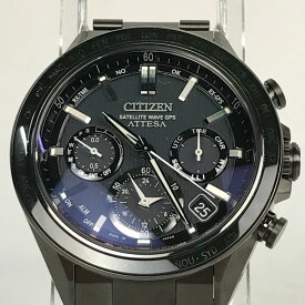 ■■【中古】CITIZEN シチズン アテッサ サテライトウェーブ メンズ ソーラー電波 腕時計 エコドライブ 本体のみ F950-0029S01 ブラック Bランク