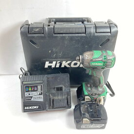 ＊＊【中古】HiKOKI ハイコーキ 18V コードレスインパクトドライバ (バッテリ2個・充電器・ケース付） WH18DDL2 グリーン Bランク