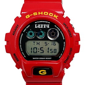 ☆☆【中古】CASIO カシオ G-SHOCK DW-6900FS ONE PIECE LUFFY モデル レッド 9999本限定 クォーツ メンズ 腕時計 Bランク