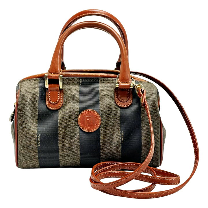 楽天市場】【中古】FENDI フェンディ ペカン ブラウン ミニボストン  