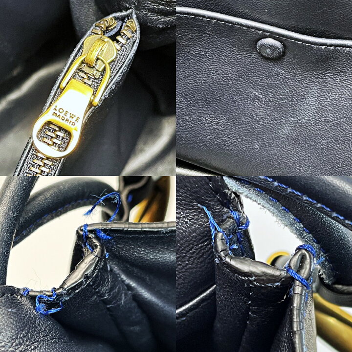 楽天市場】【中古】LOEWE ロエベ アナグラム フラメンコ30 ネイビーx 