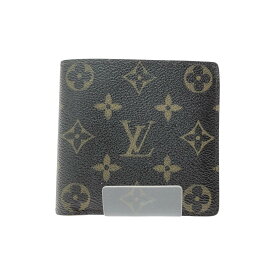 ▼▼【中古】LOUIS VUITTON ルイヴィトン メンズ 二つ折り財布 モノグラム ポルトフォイユ マルコ M61675 ブラウン Bランク