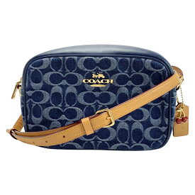 ☆☆【中古】COACH コーチ ショルダーバッグ チェリーチャーム CAA74 ブルー デニム レディース Bランク
