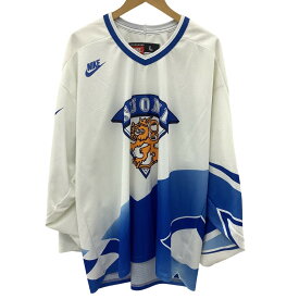 【中古】NIKE ナイキ フィンランド代表 アイスホッケー VIntage ゲームシャツ SIZE L ホワイト Bランク