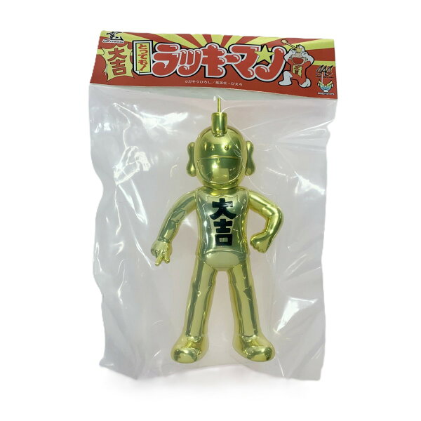 【中古】 BigBoysToys Sofubi Addict Series とっても！ ラッキーマン Gold Chrome バージョン Sランク