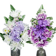 枯れない仏花 造花（蘭）お供え お仏壇 ラン 菊 榊 シルクフラワー 紫 パープル お墓 【あす楽】 供花 【…