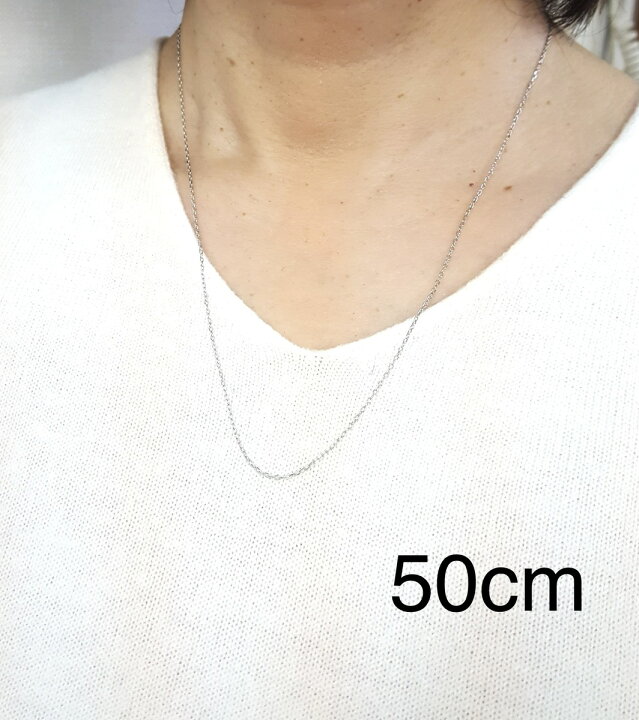 楽天市場】プラチナ Pt850 アズキ 50cm 幅1.1mm スライド式 チェーン 