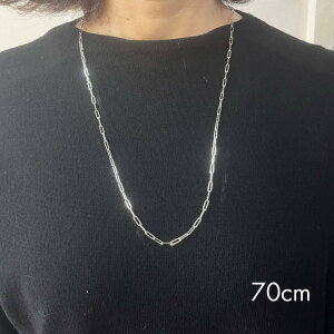 18金 ホワイトゴールド ペーパークリップ 幅3mm チェーン ネックレス 45cm 50cm 60cm 70cm 角アズキ ホロー 中空 リンク パイプ チェーンネックレス K18 WG 軽量 レディース 女性 メンズ 男性 ジュエリ