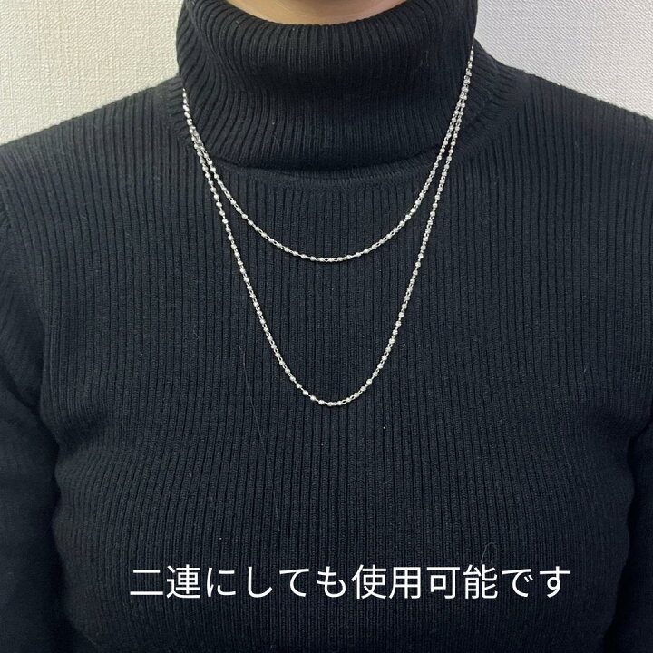 楽天市場】ロング ネックレス 18金 ホワイトゴールド 100cm カット 