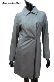 【OFF Price】2ボタン一重仕立て ゴートスキンコート レザーコート レディース ladies leather coat