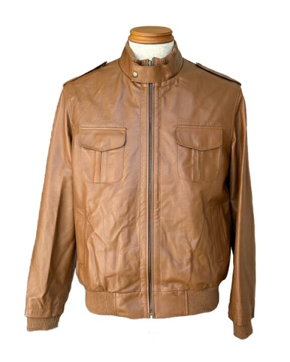 楽天市場】ラムレザージャケット メンズレザー XLサイズ キャメル  