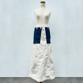 竹原クロージング　オリジナル Aラインスカート （ネイビー×アイボリー 裾トリミング） 79