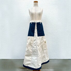 竹原クロージング　オリジナル Aラインスカート （アイボリー×デニム生地 裾トリミング） 80