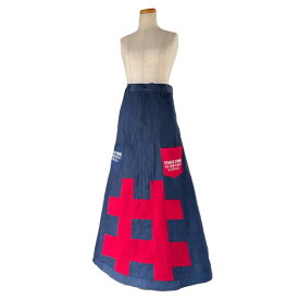 竹原クロージング　オリジナルスカート Aラインスカート ロングスカート（U.S.NAVYセーラーパンツ.デニム ×赤)83