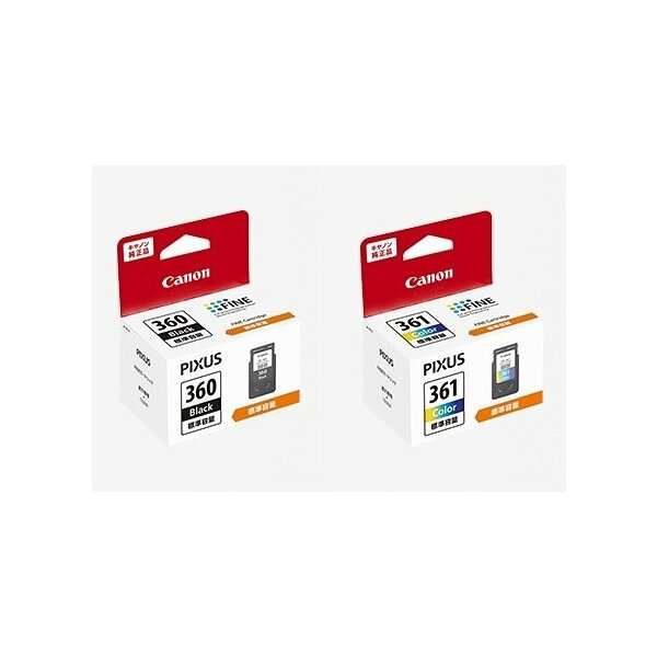 【楽天倉庫より365日発送】　BC-360　ブラック　標準　BC-361　3色カラー　標準　各1個セット　CANON　インクカートリッジ　純正品