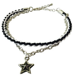 アンクレット シューティングスターアンクレット メンズアンクレット シンプル レディースアンクレット ペア メンズアクセサリー シルバー チェーン 星 トリコ ブラック プレゼント ギフト 【送料無料】STAIRS （ステアーズ）