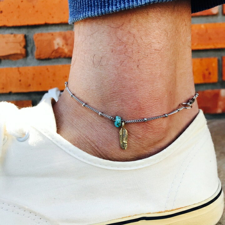 アンクレット メンズ チェーン シルバー メンズアンクレット ゴールド シンプル ブレスレット トルコ石 ターコイズ フェザー 2way レディース アンクレット Sale 64 Off
