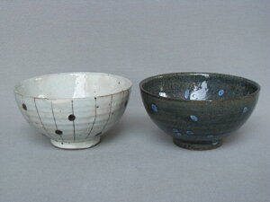 【美濃焼/みのやき/せともの】【丼/鉢/茶碗】和み鉢/粉引点十草or藍染ドット