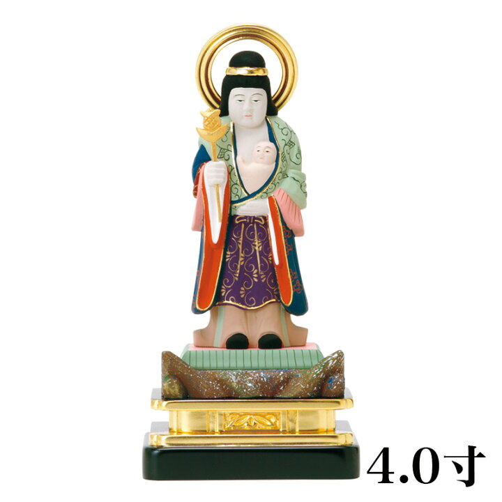 楽天市場】仏像 【木製】 彩色 子安鬼子母神 4.0寸（高さ：215mm 
