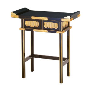 固定式立焼香机筆返付DX 2.5尺 黒塗面金箔押 金具付 日本製 (1555-2501)