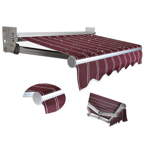 オーニング?シェード DIYパティオ手動格納式キャノピーオーニング アウトドアオーニングアルミ合金サンシェードの窓口 日除け シェード オーニング リトラクタブ