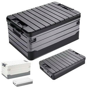 収納ケース コンテナボックス キャンプ 収納ボックス 折り畳み ふた付き 積み重ね可能 組立簡単 多機能 大容量 厚み 強い耐荷重 衣類 書籍収納 アウトドア用 キャンプ用 車用 家庭用 35L 40L 60