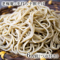年越しそば 手打ちそば 十割そば 生そば 6人前 つゆ付きセット国産そば粉100％のみを使用 老舗そば屋の特…